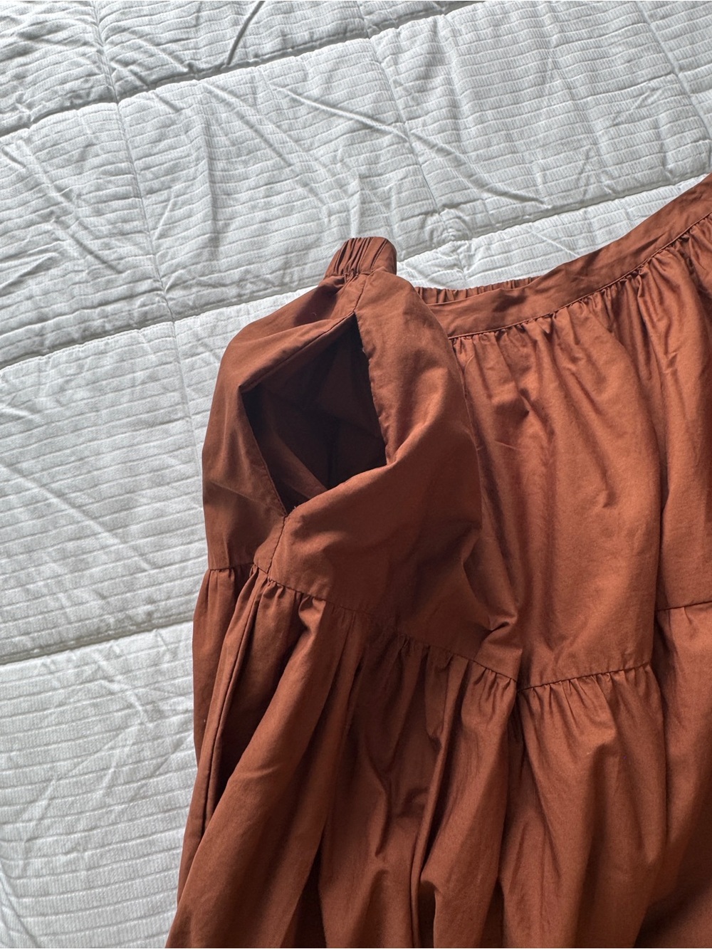 ASOS Design Curve brown tiered boho prairie maxi skirt with pockets size 16 - Picture 4 of 8
